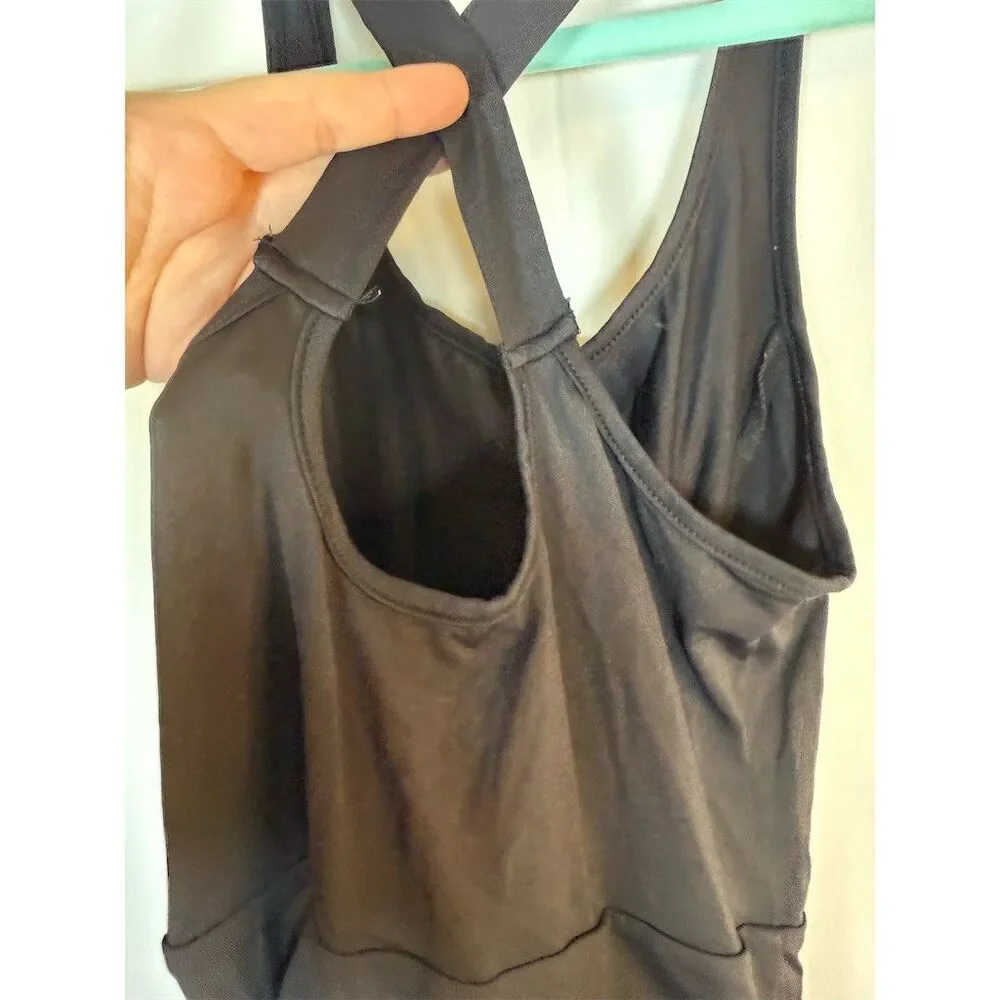 SHEIN Runsie Romper Womens S Black Athletic Open Back